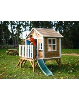 Casinha infantil de madeira em painéis Masgames VISBY elevada 60 cm