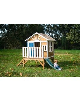 Casinha infantil de madeira em painéis Masgames VISBY elevada 60 cm
