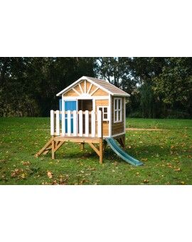 Casinha infantil de madeira em painéis Masgames VISBY elevada 60 cm