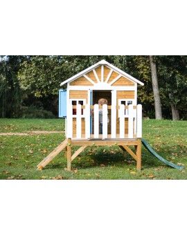 Casinha infantil de madeira em painéis Masgames VISBY elevada 60 cm