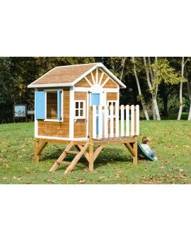 Casinha infantil de madeira em painéis Masgames VISBY elevada 60 cm