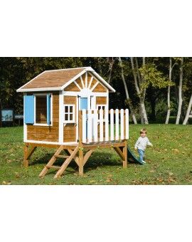 Casinha infantil de madeira em painéis Masgames VISBY elevada 60 cm