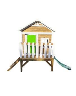 Casinha infantil de madeira em painéis Masgames FLAM elevada 60 cm