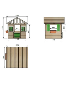 Casinha de madeira Masgames LOLLIPOP Branca