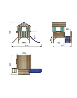 Casinha de madeira Masgames LOLLIPOP Elevada azul