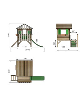 Casinha de madeira Masgames LOLLIPOP Elevada verde
