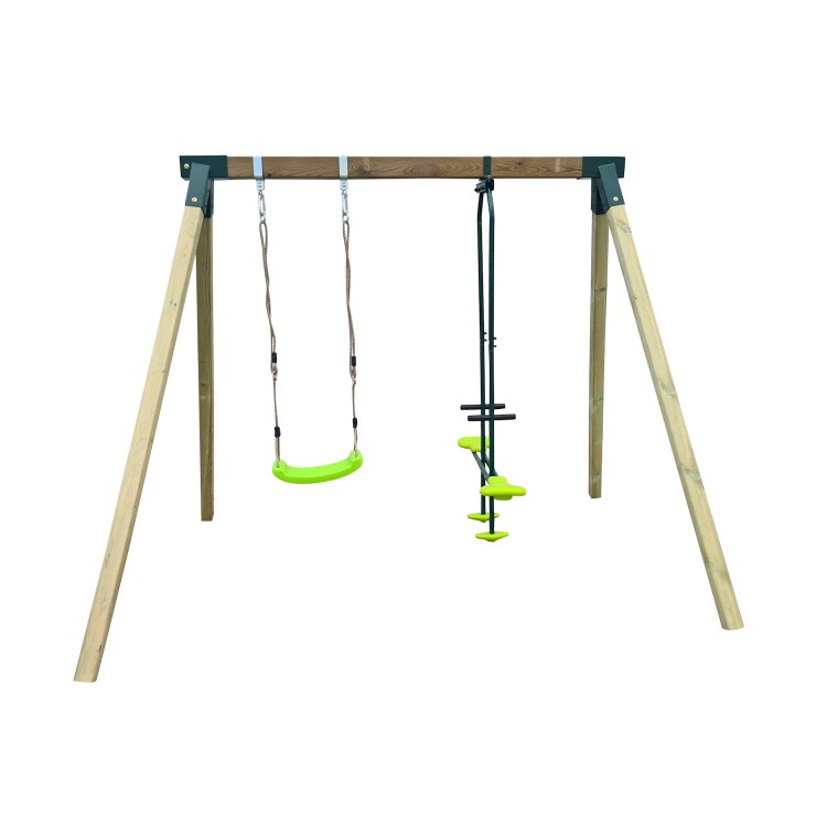 Balanço de madeira quadrada MASGAMES REIKO com balancim cara a cara.