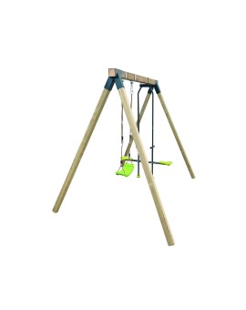 Balanço de madeira quadrada MASGAMES REIKO com balancim cara a cara.