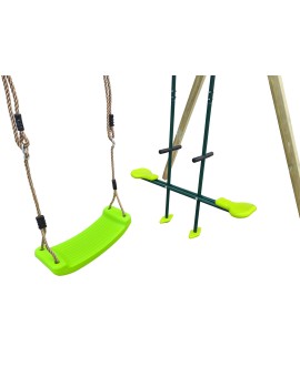 Balanço de madeira quadrada MASGAMES REIKO com balancim cara a cara.