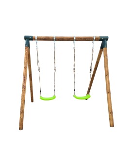 Balanço duplo de madeira redonda MASGAMES KABA