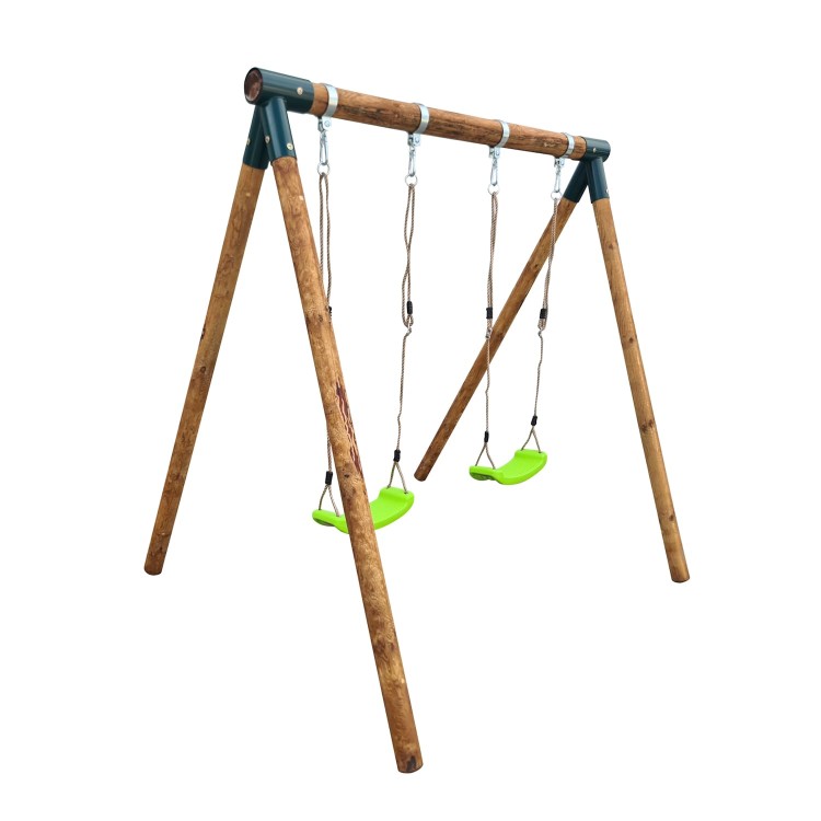 Balanço duplo de madeira redonda MASGAMES KABA