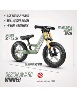 Bicicleta de equilíbrio BERG BIKY Cross Green com travão de mão