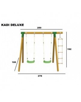 Baloiço duplo em madeira redonda Masgames KADI L Deluxe