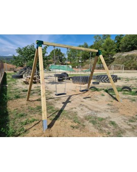 Baloiço duplo de madeira Masgames VEGA (assentos planos)