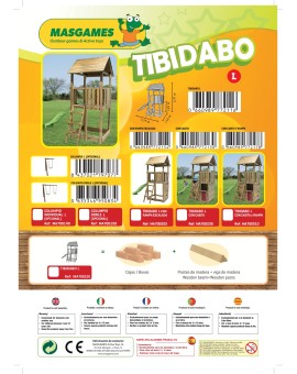 Parque infantil Masgames TIBIDABO L telhado de madeira