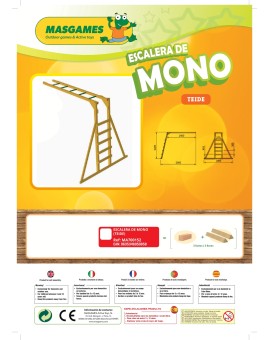 Parque infantil Masgames TEIDE XL com escada de macaco e balanço