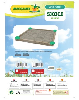 Caixa de areia de madeira Masgames SKOLI Horeca
