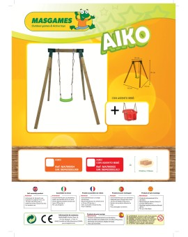 Baloiço individual em madeira quadrada Masgames AIKO L