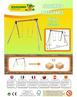 Baloiço de madeira quadrado MASGAMES REIKO