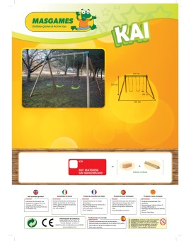 Baloiço Triplo de Madeira MASGAMES KAI XL