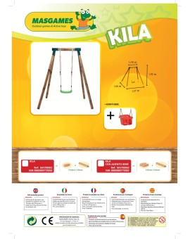 Baloiço individual em madeira redonda Masgames KILA L