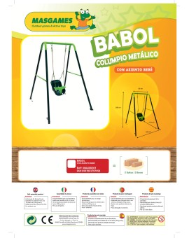 Baloiço individual de metal Masgames BABOL com assento de bebé
