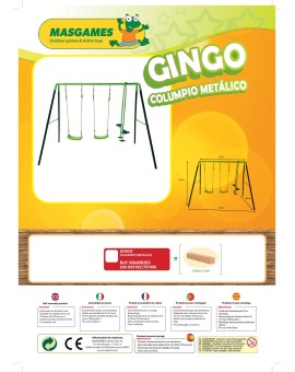 Baloiço triplo de metal Masgames GINGO