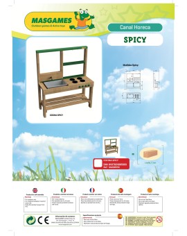Cozinha infantil para exterior em madeira Masgames SPICY Delicious Horeca