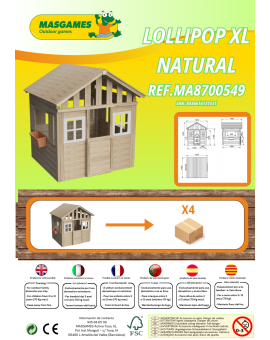 Casinha de Madeira MASGAMES LOLLIPOP XL NATURAL