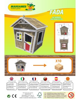 Casinha infantil de madeira em painéis Masgames FADA