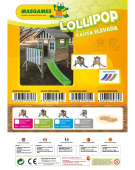 Casinha de madeira Masgames LOLLIPOP Elevada verde