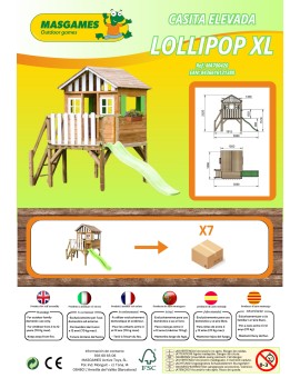 Casinha de madeira Masgames LOLLIPOP XL Elevada