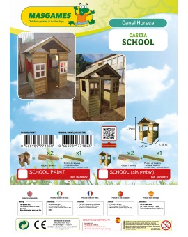 Casinha de madeira Masgames SCHOOL Paint