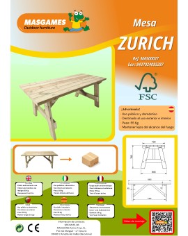 Mesa ao ar livre MASGAMES ZURIQUE