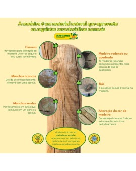 Baloiço triplo em madeira quadrada Masgames NORI XL + assento de bebê