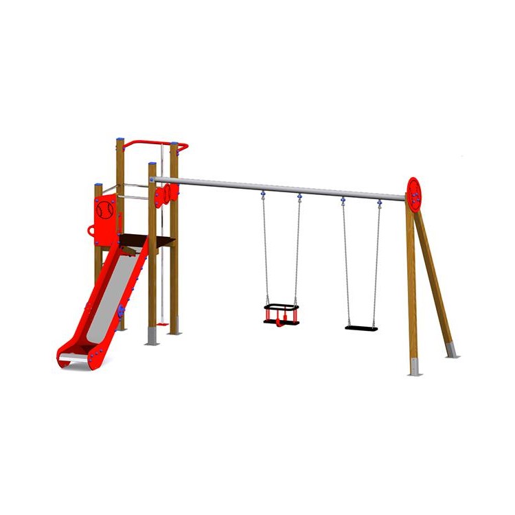 Parque infantil Beisbol com baloiço duplo