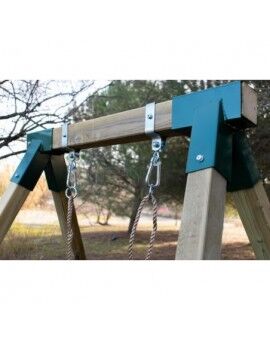 Baloiço individual em madeira quadrada Masgames AIKO L + assento de bebê