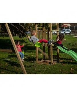 Parque infantil Masgames CARLIT M telhado de madeira e balanço duplo