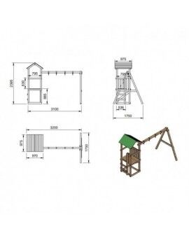 Parque infantil Masgames CARLIT M teto de lona e balanço duplo