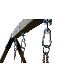 Baloiço triplo em madeira quadrada Masgames NORI XL + assento cara a cara