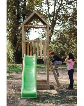 Parque infantil Masgames TIBIDABO L telhado de madeira e balanço