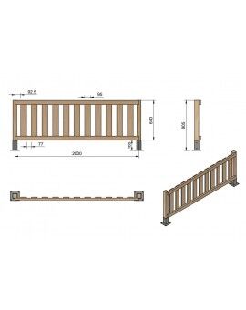 Cerca de madeira Masgames RETA 80