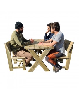 MESA DE MADEIRA MASGAMES XERTA 120 COM CADEIRAS BATEA MASGAMES