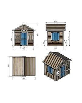 Casinha infantil de madeira em painéis Masgames VISBY elevada 60 cm