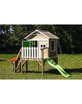 Casinha infantil de madeira em painéis Masgames FLAM elevada 90 cm
