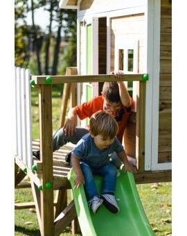 Casinha infantil de madeira em painéis Masgames FLAM elevada 90 cm