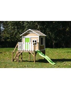 Casinha infantil de madeira em painéis Masgames FLAM elevada 90 cm