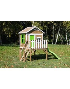 Casinha infantil de madeira em painéis Masgames FLAM elevada 90 cm