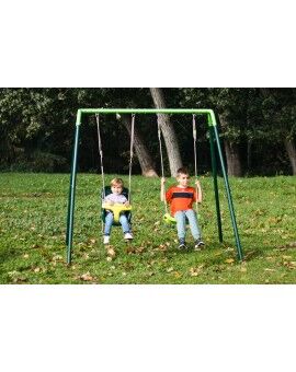 Baloiço duplo de metal Masgames OLEA + assento de bebê