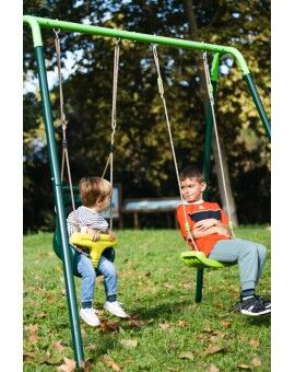 Baloiço duplo de metal Masgames OLEA + assento de bebê